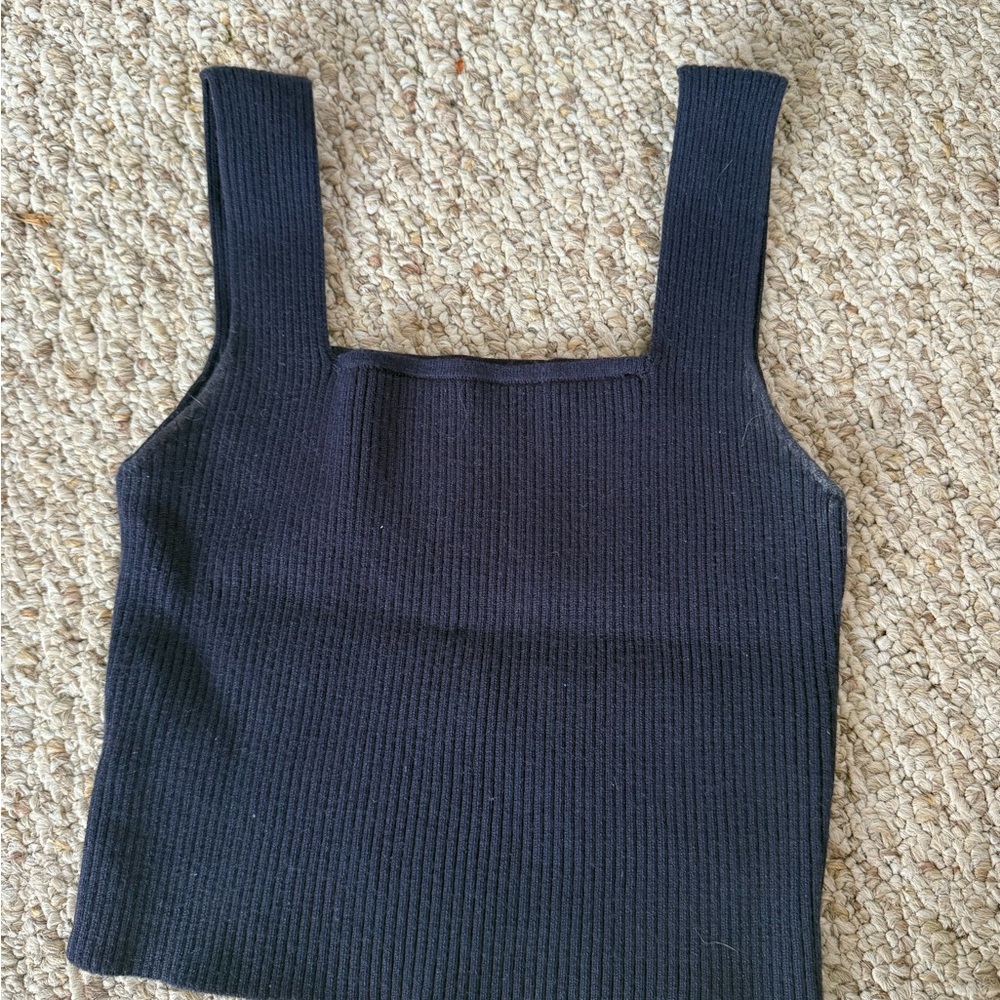 Black Ribbed Women's Top